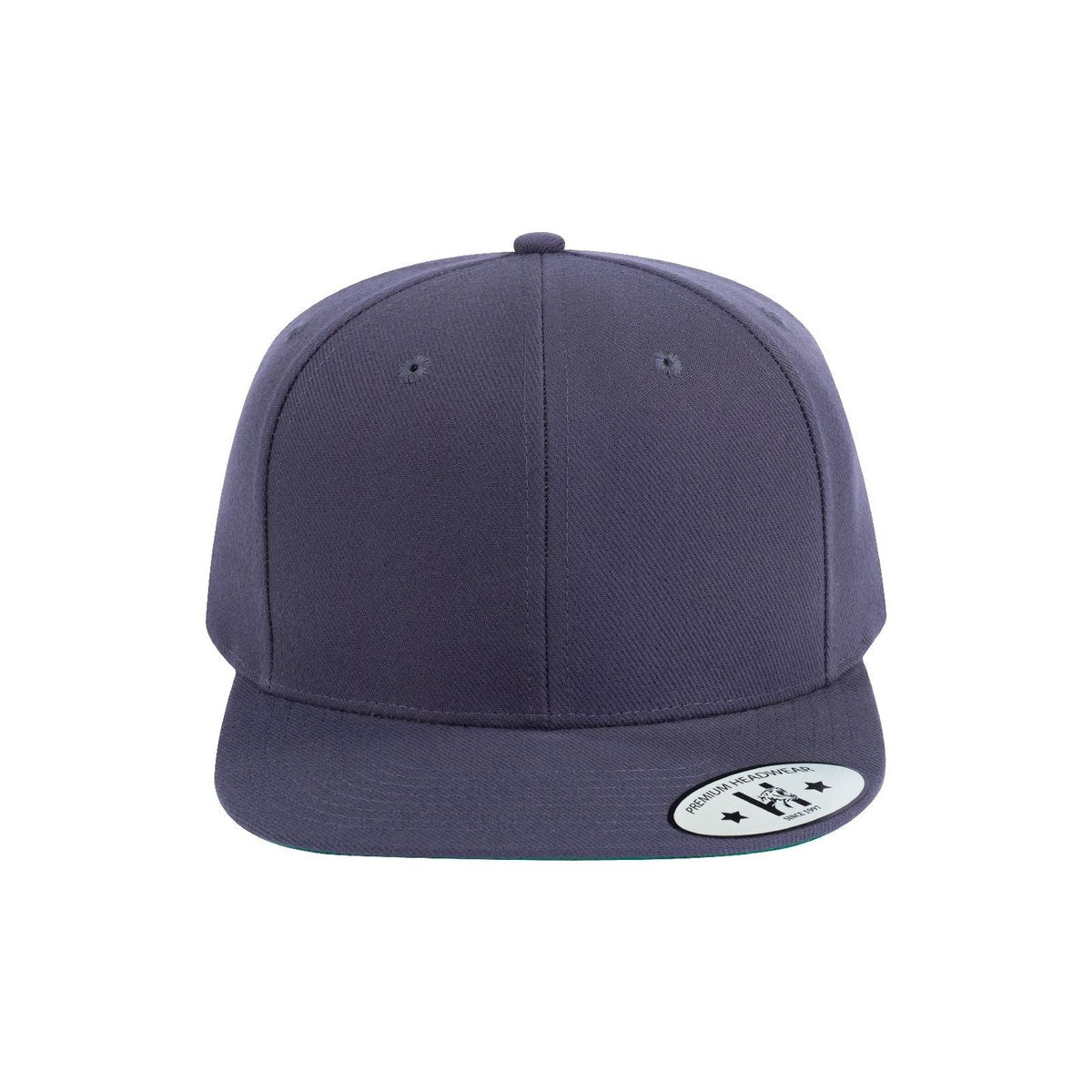 Blank 6-Panel Snapback Flat Bill Baseball Cap with Grey Heather front and Grey Heather back