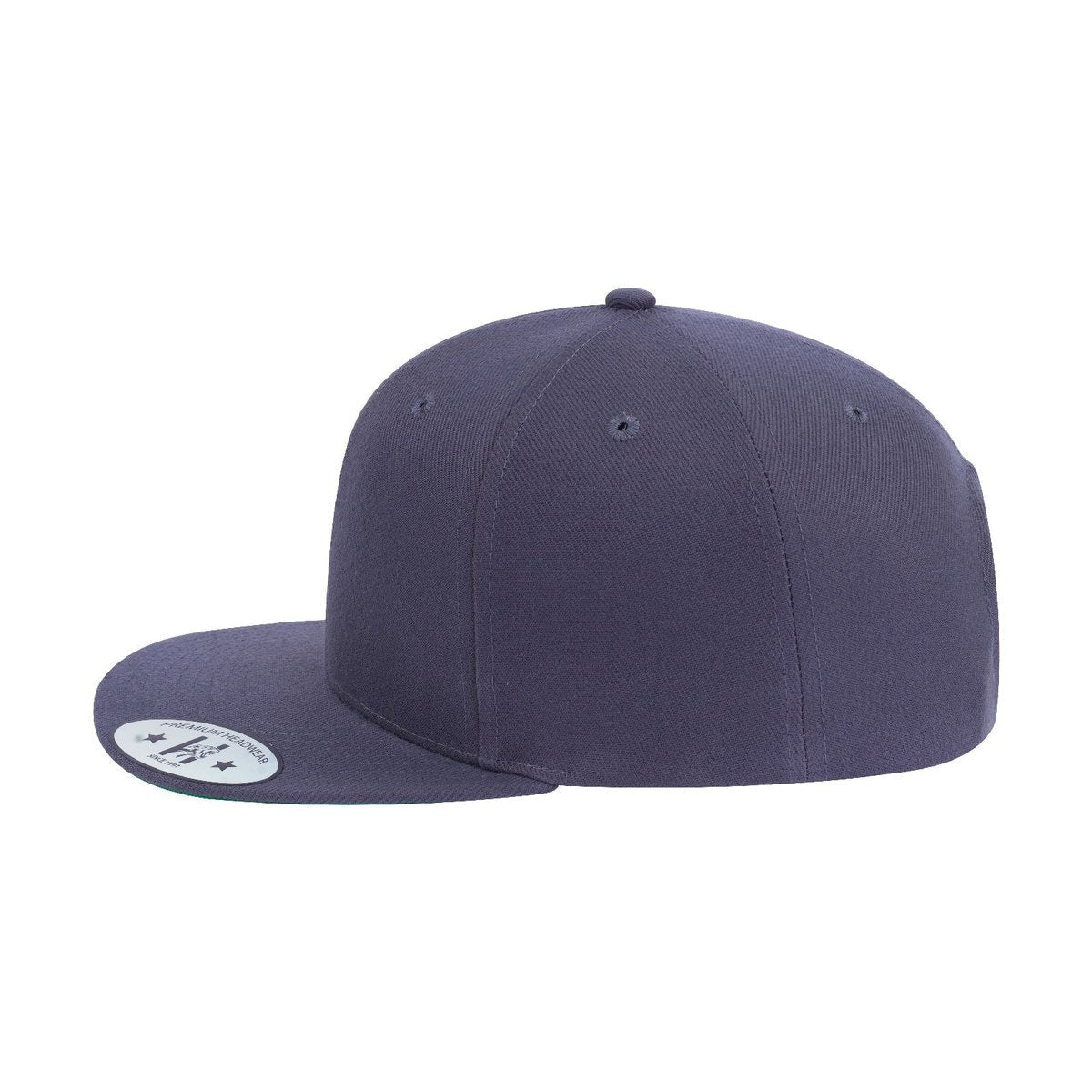 Blank 6-Panel Snapback Flat Bill Baseball Cap with Grey Heather front and Grey Heather back