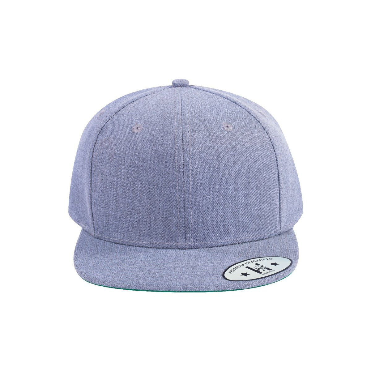 Blank 6-Panel Snapback Flat Bill Baseball Cap with Khaki front and Khaki back