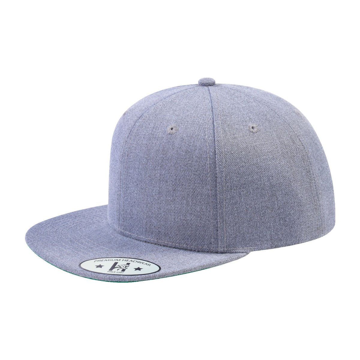 Blank 6-Panel Snapback Flat Bill Baseball Cap with Khaki front and Khaki back