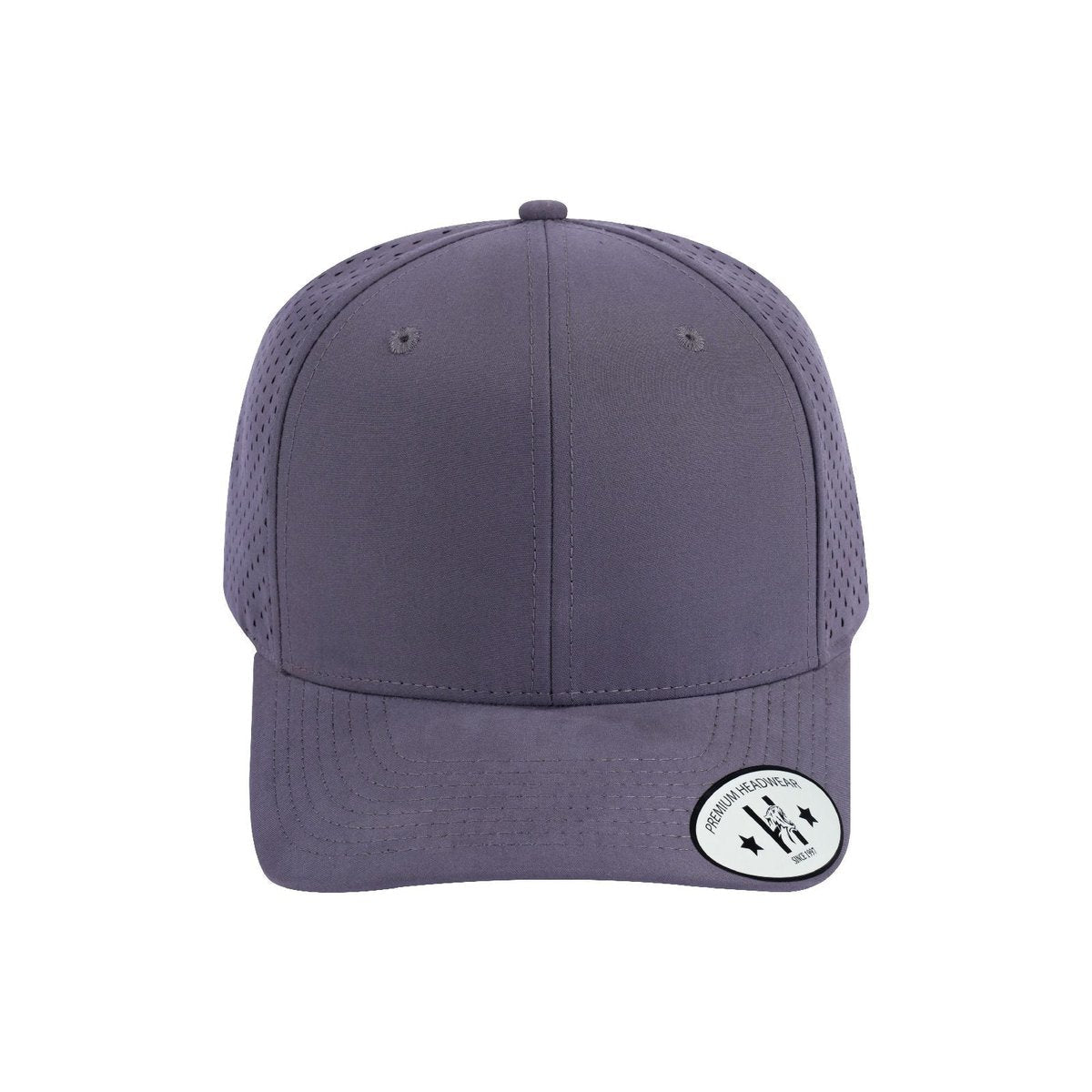 Blank 6-Panel Microfiber Laser Hole Trucker Hat with Light Grey front and Light Grey back