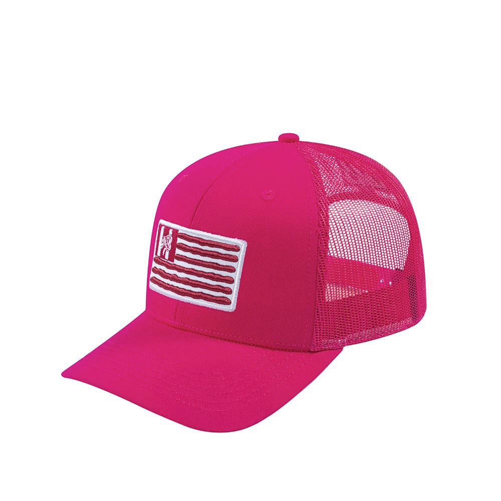 US Flag 6-Panel Trucker Hat with Pink front and Pink back