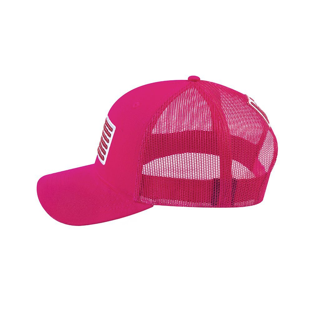 US Flag 6-Panel Trucker Hat with Pink front and Pink back