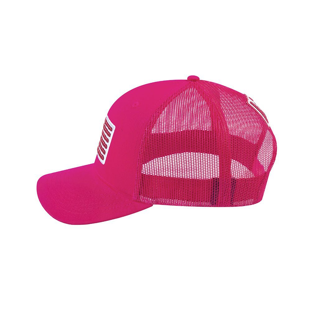 US Flag 6-Panel Trucker Hat with Pink front and Pink back