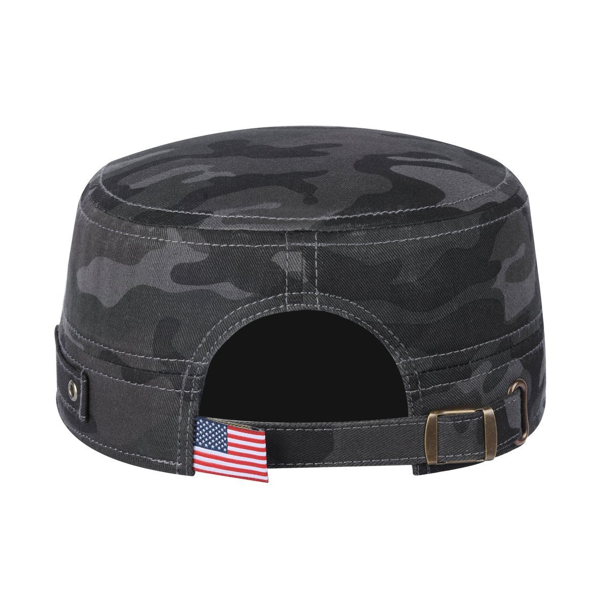 Blank Military Hat with Black Camo front and Black Camo back