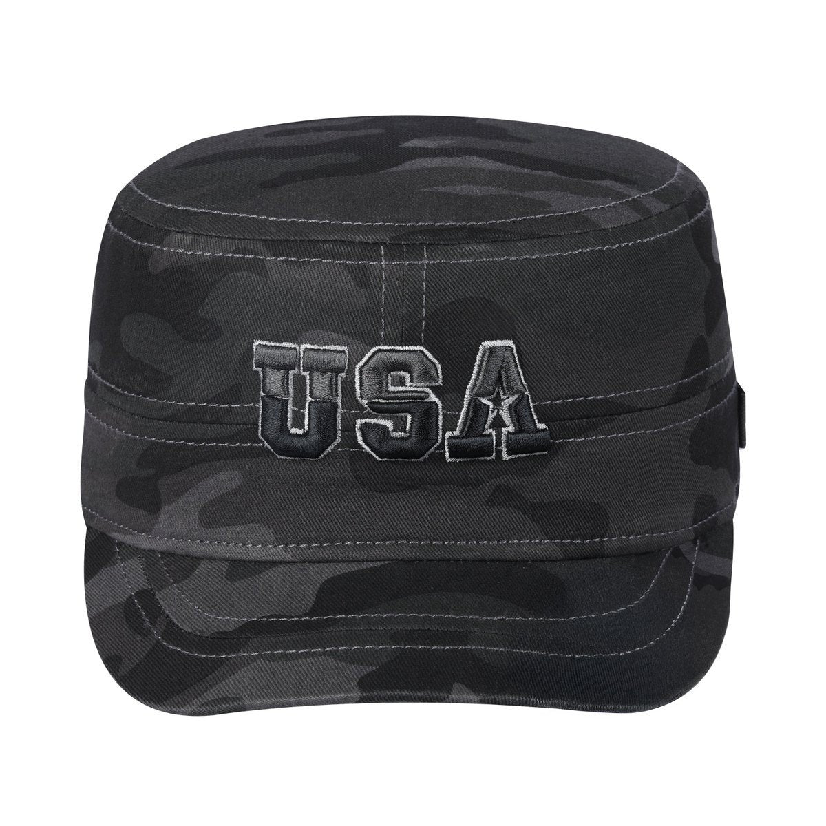 USA Military Hat with Black Camo front and Black Camo back