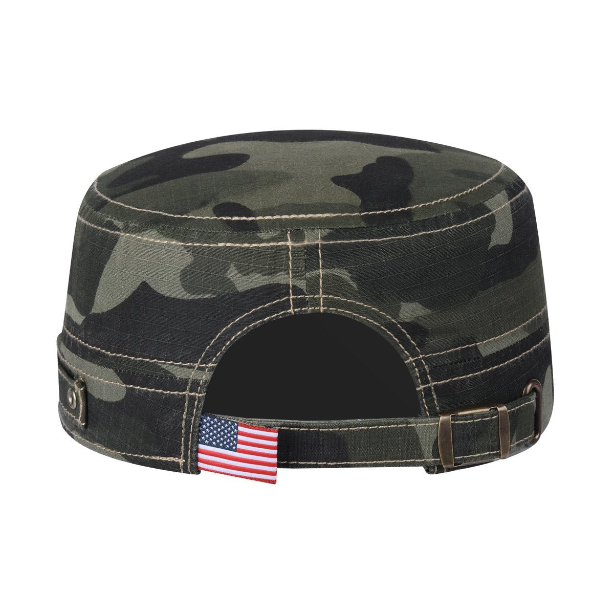 Blank Military Hat with Green Camo front and Green Camo back