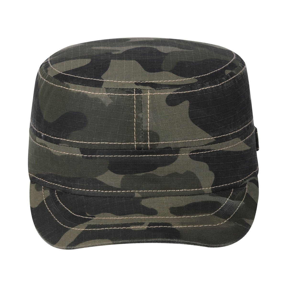 Blank Military Hat with Green Camo front and Green Camo back