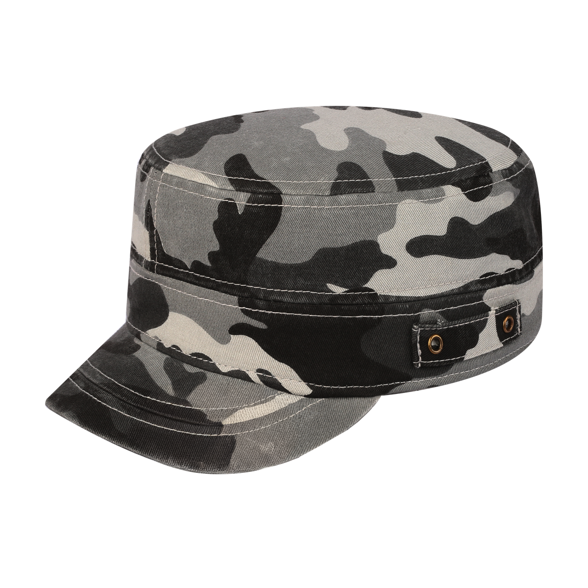 Blank Military Hat with Grey Camo front and Grey Camo back