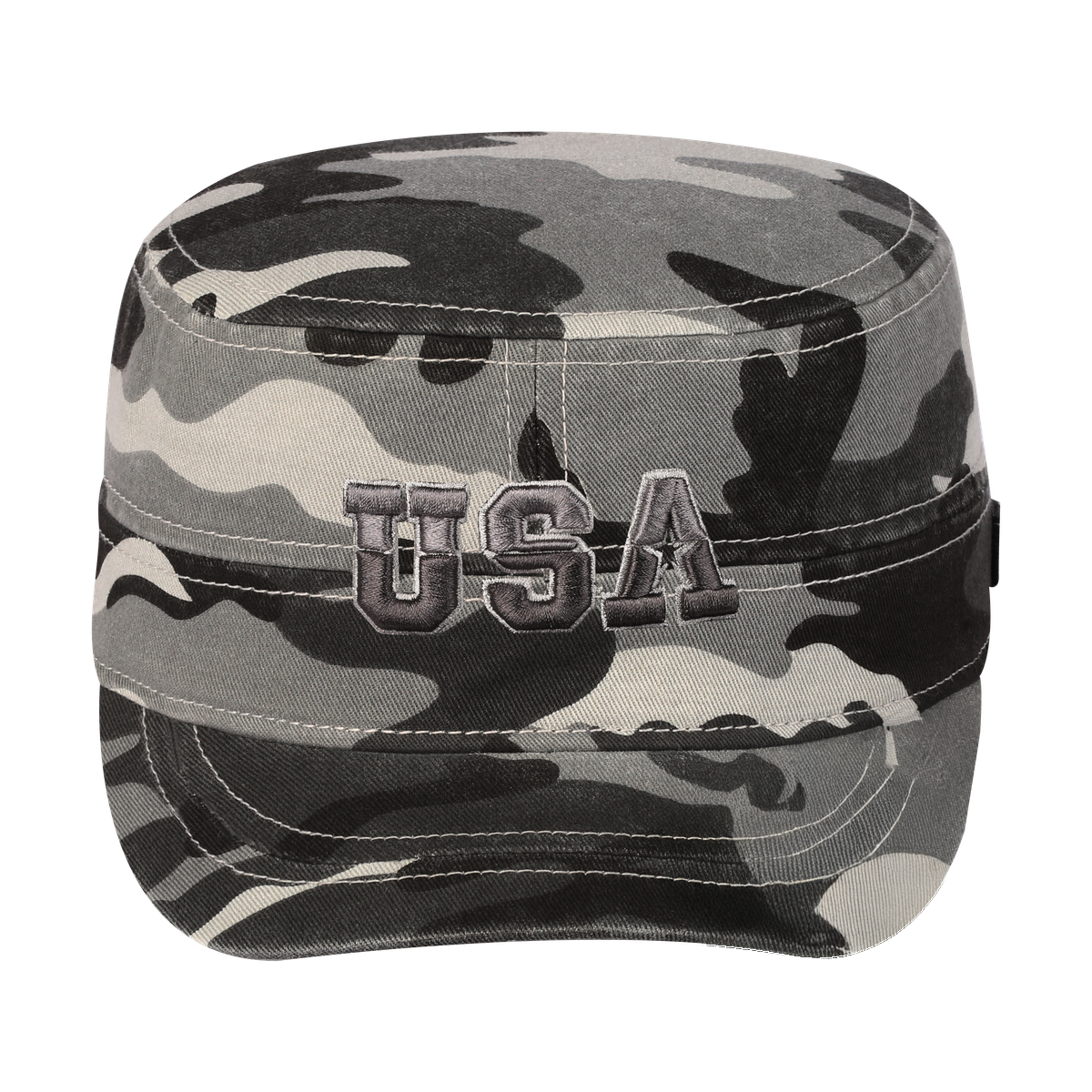 USA Military Hat with Grey Camo front and Grey Camo back