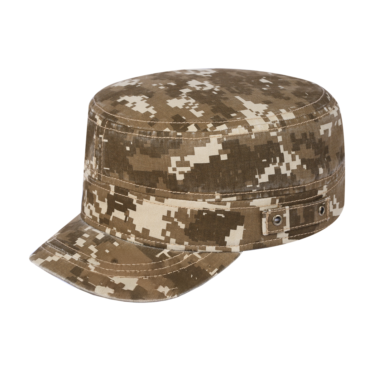 Blank Military Hat with Khaki Camo front and Khaki Camo back