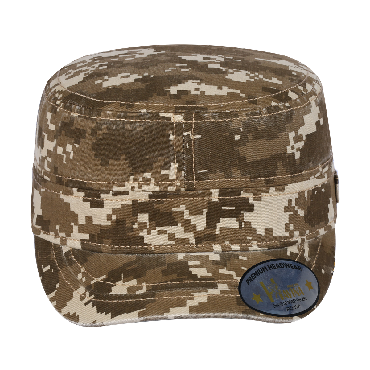 Blank Military Hat with Khaki Camo front and Khaki Camo back