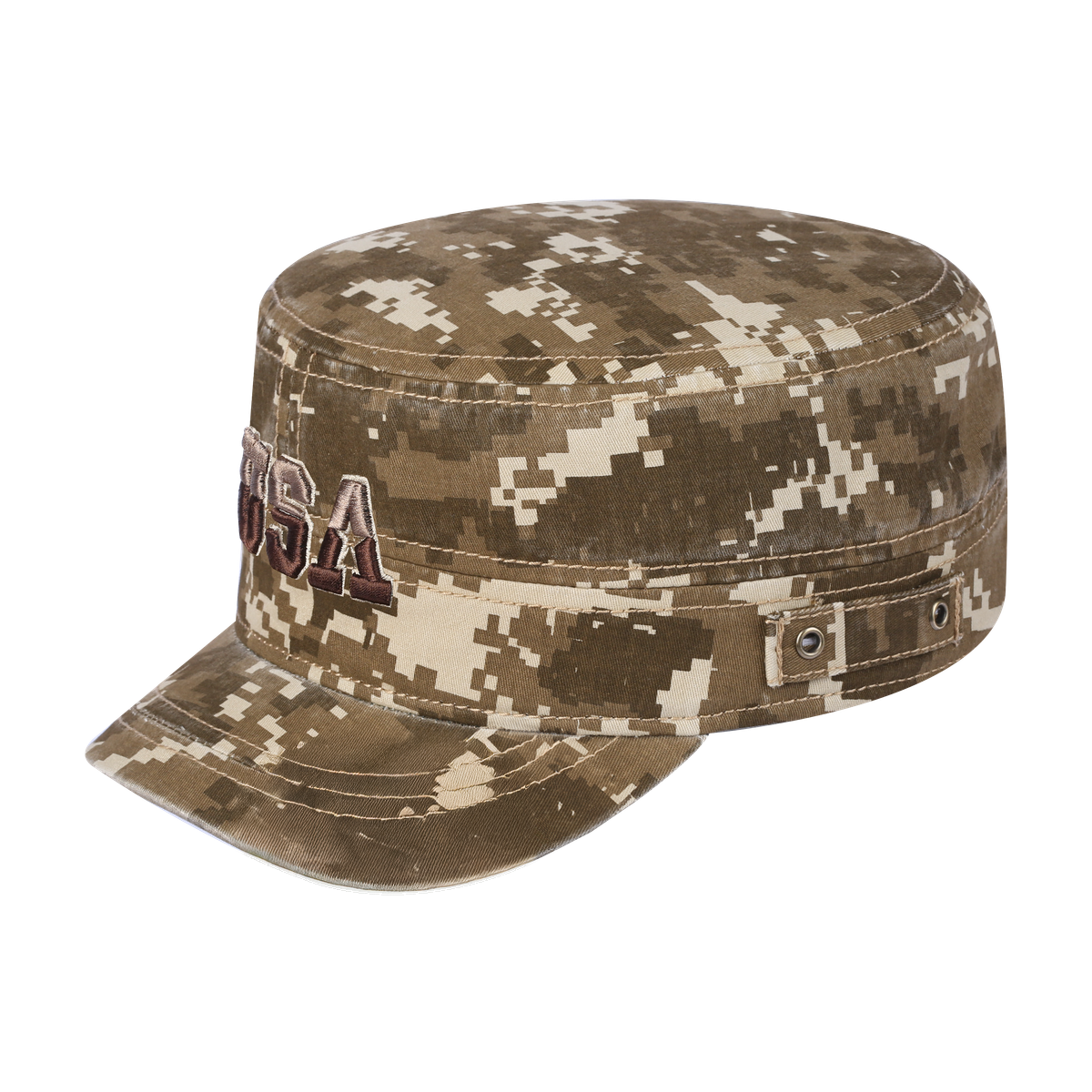 USA Military Hat with Khaki Camo front and Khaki Camo back