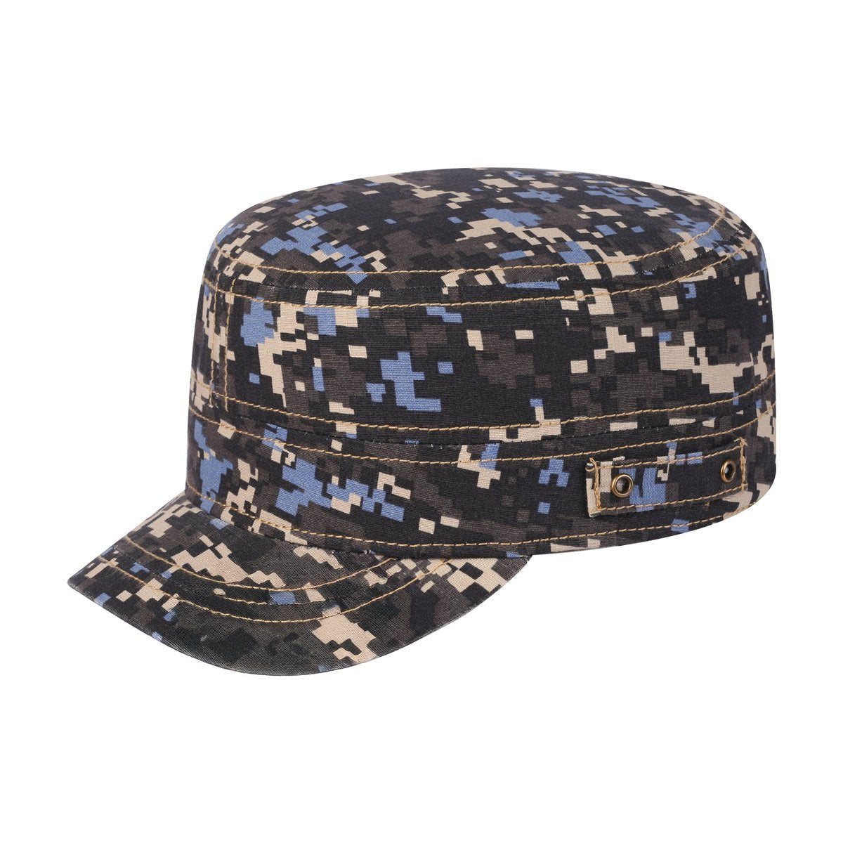Blank Military Hat with Navy Camo front and Navy Camo back