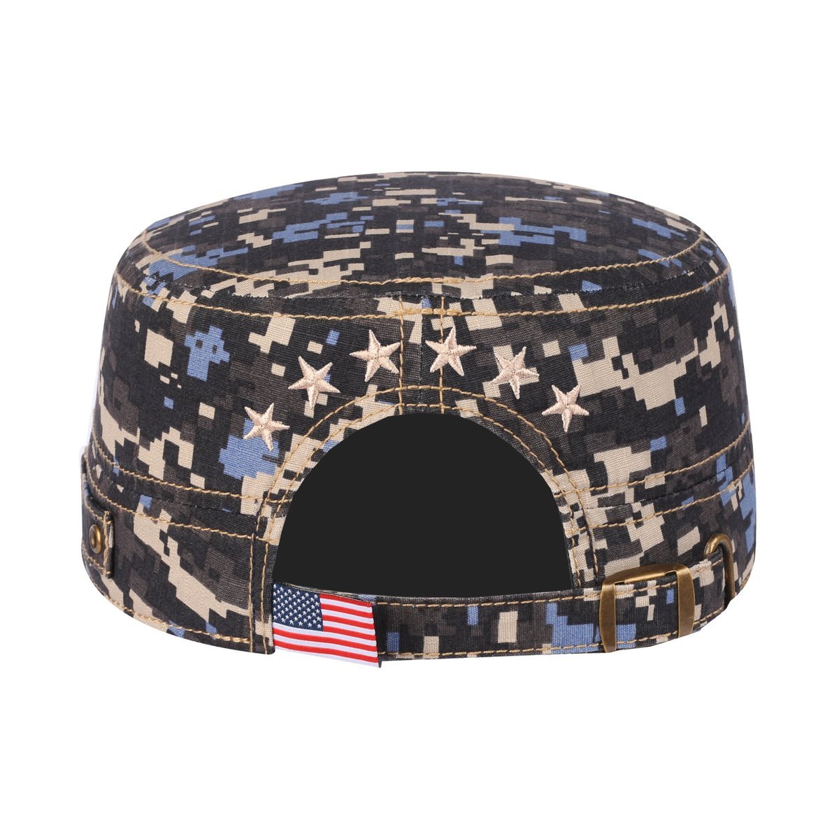 Star Military Hat with Navy Camo front and Navy Camo back