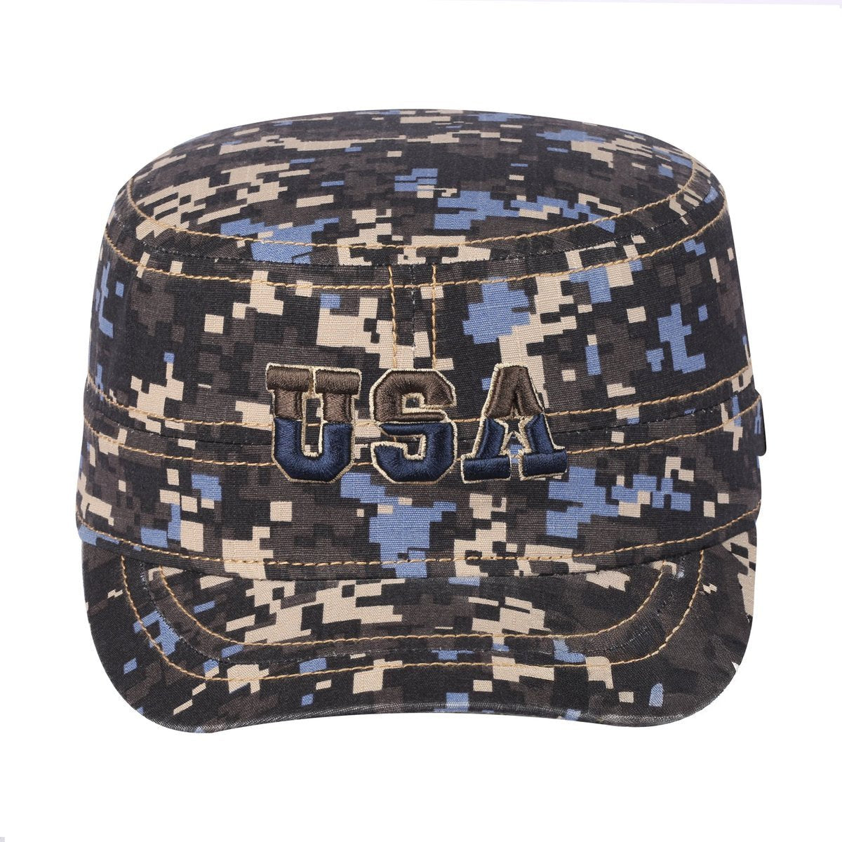 USA Military Hat with Navy Camo front and Navy Camo back