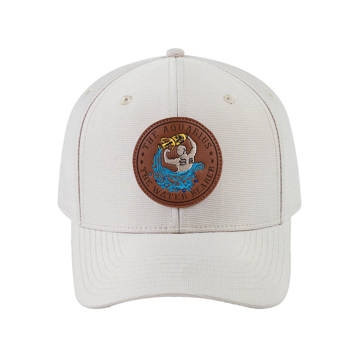 Aquarius Zodiac V2 6-Panel Baseball Cap with Beige front and Beige back