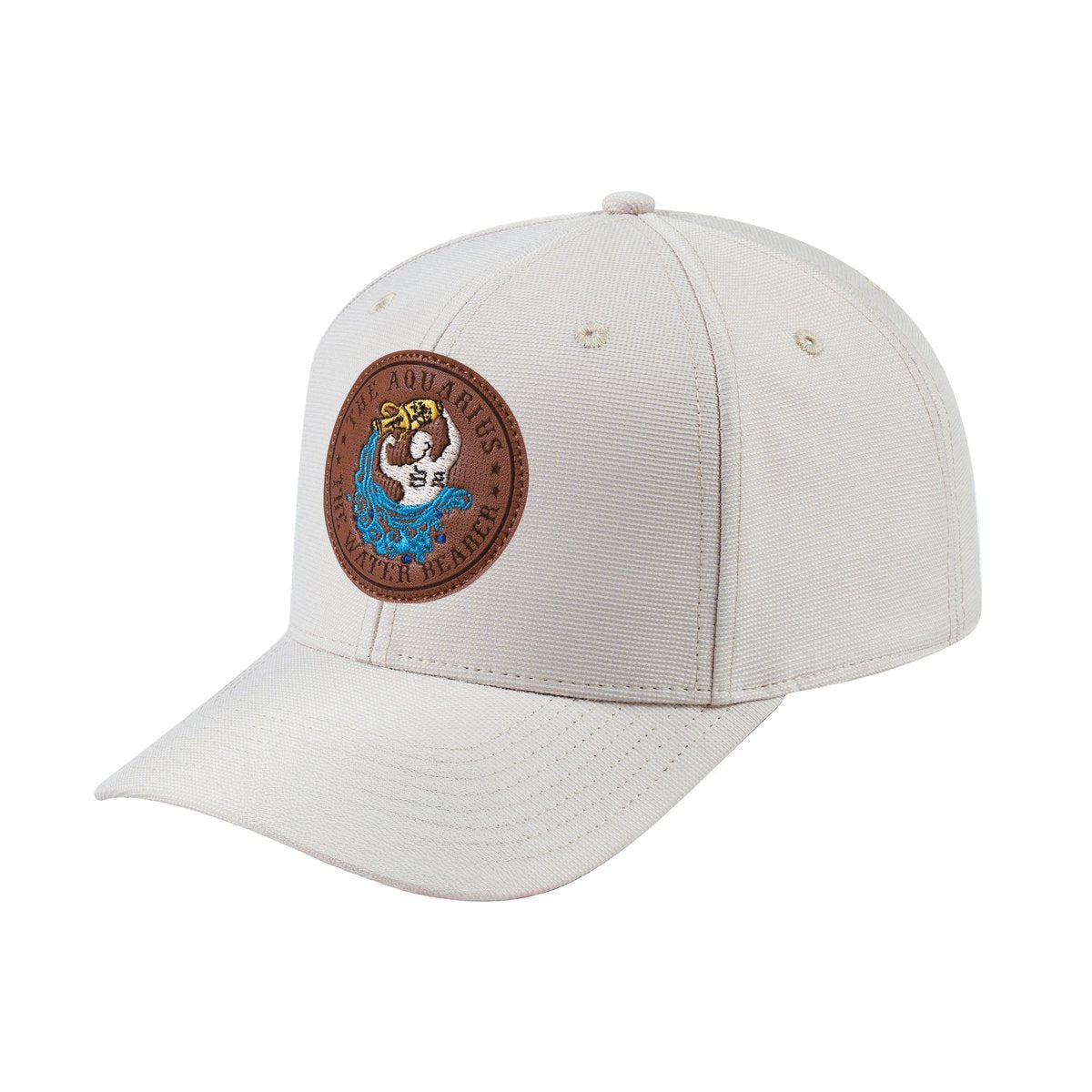 Aquarius Zodiac V2 6-Panel Baseball Cap with Beige front and Beige back