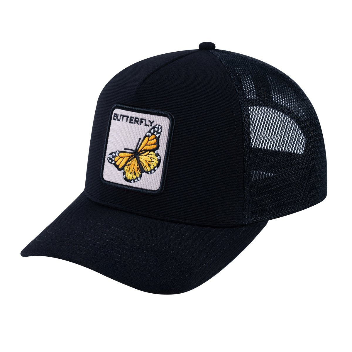 Butterfly V2 5-Panel Trucker Hat with Black front and Black back
