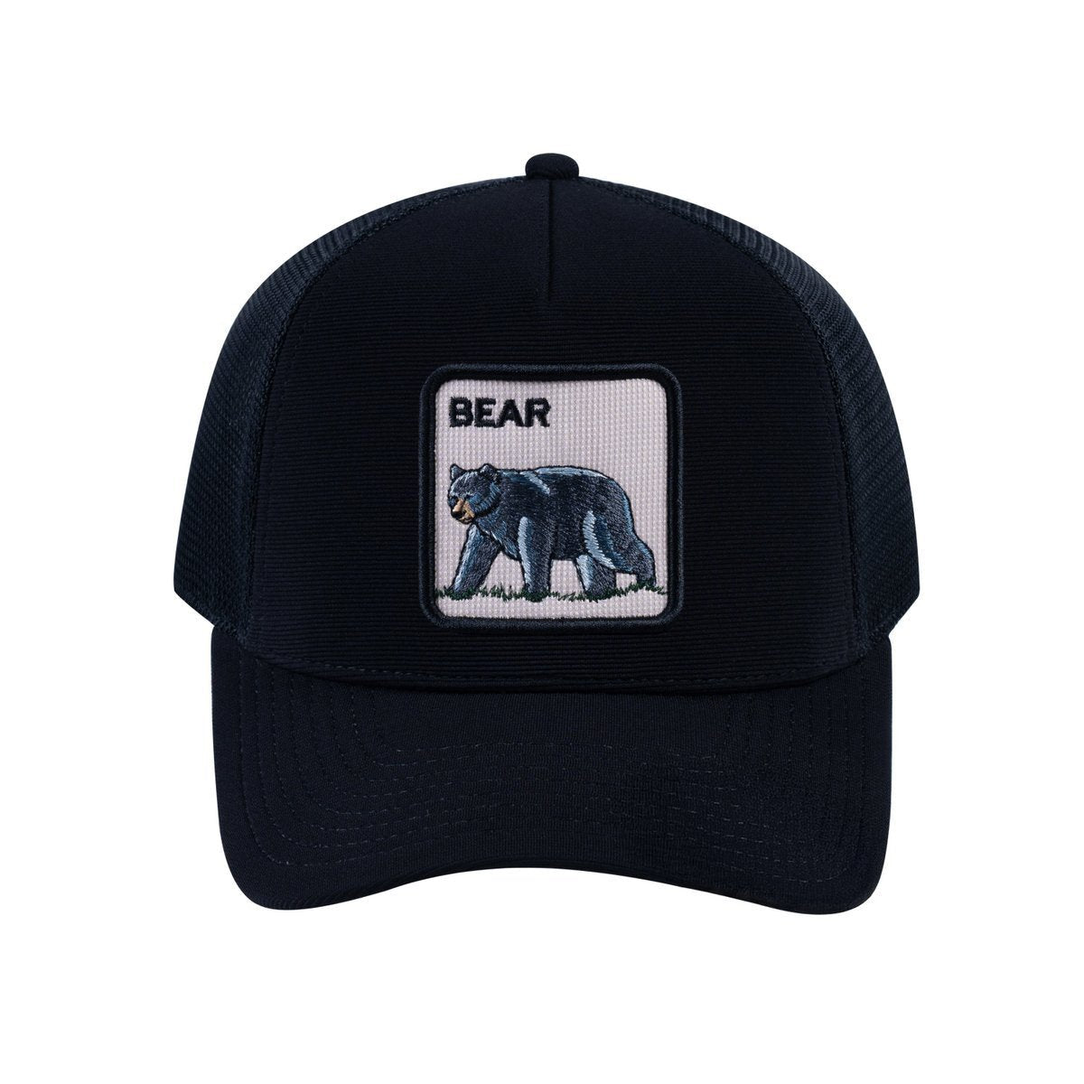 Bear V2 5-Panel Trucker Hat with Black front and Black back