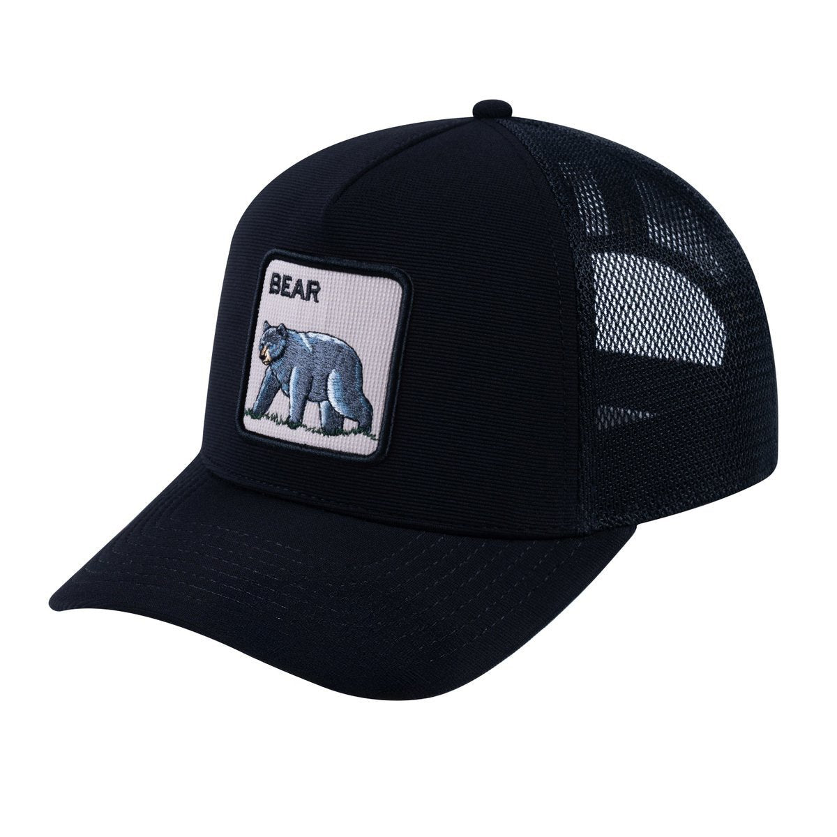 Bear V2 5-Panel Trucker Hat with Black front and Black back