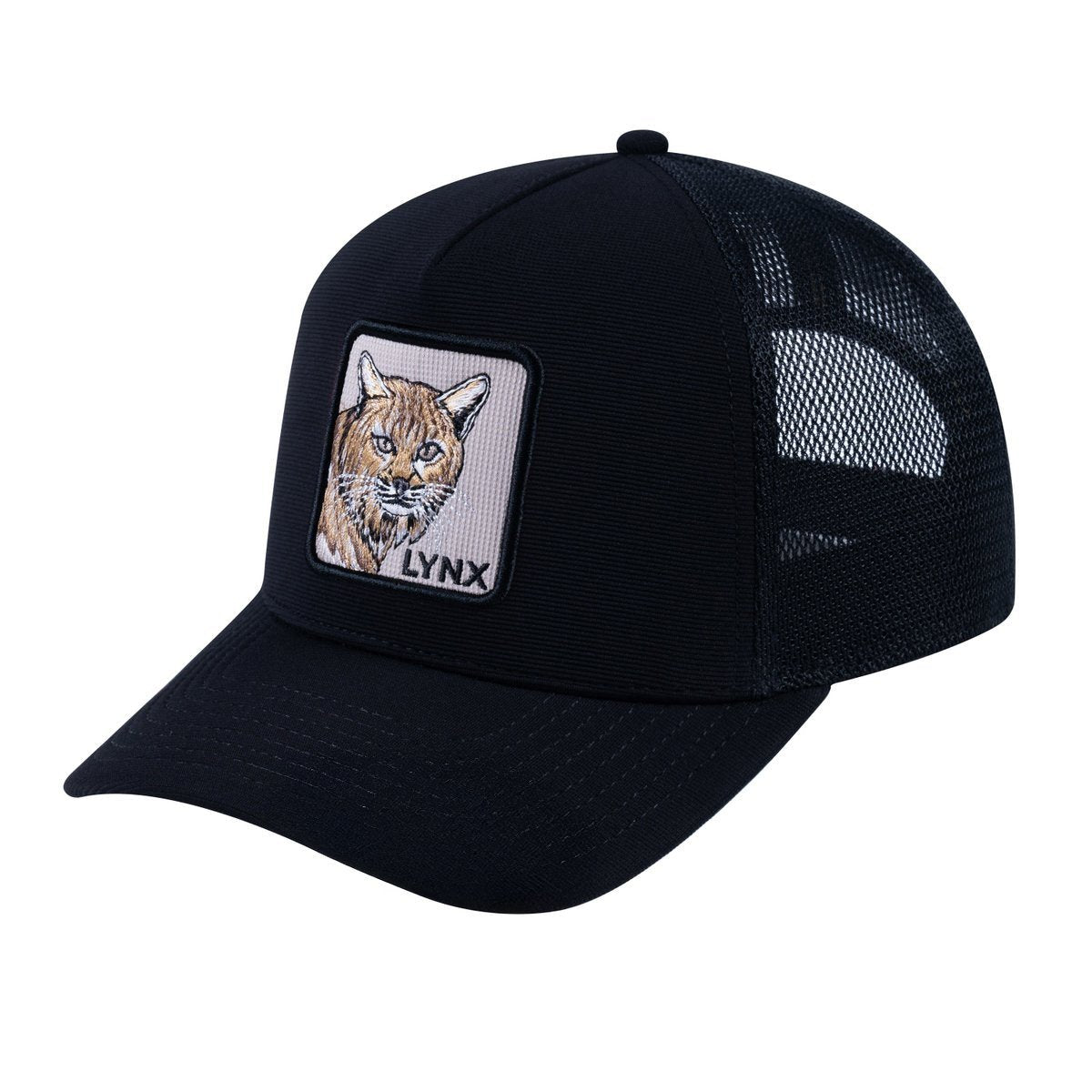 Lynx V2 5-Panel Trucker Hat with Black front and Black back