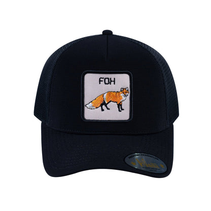 Fox V2 5-Panel Trucker Hat with Black front and Black back
