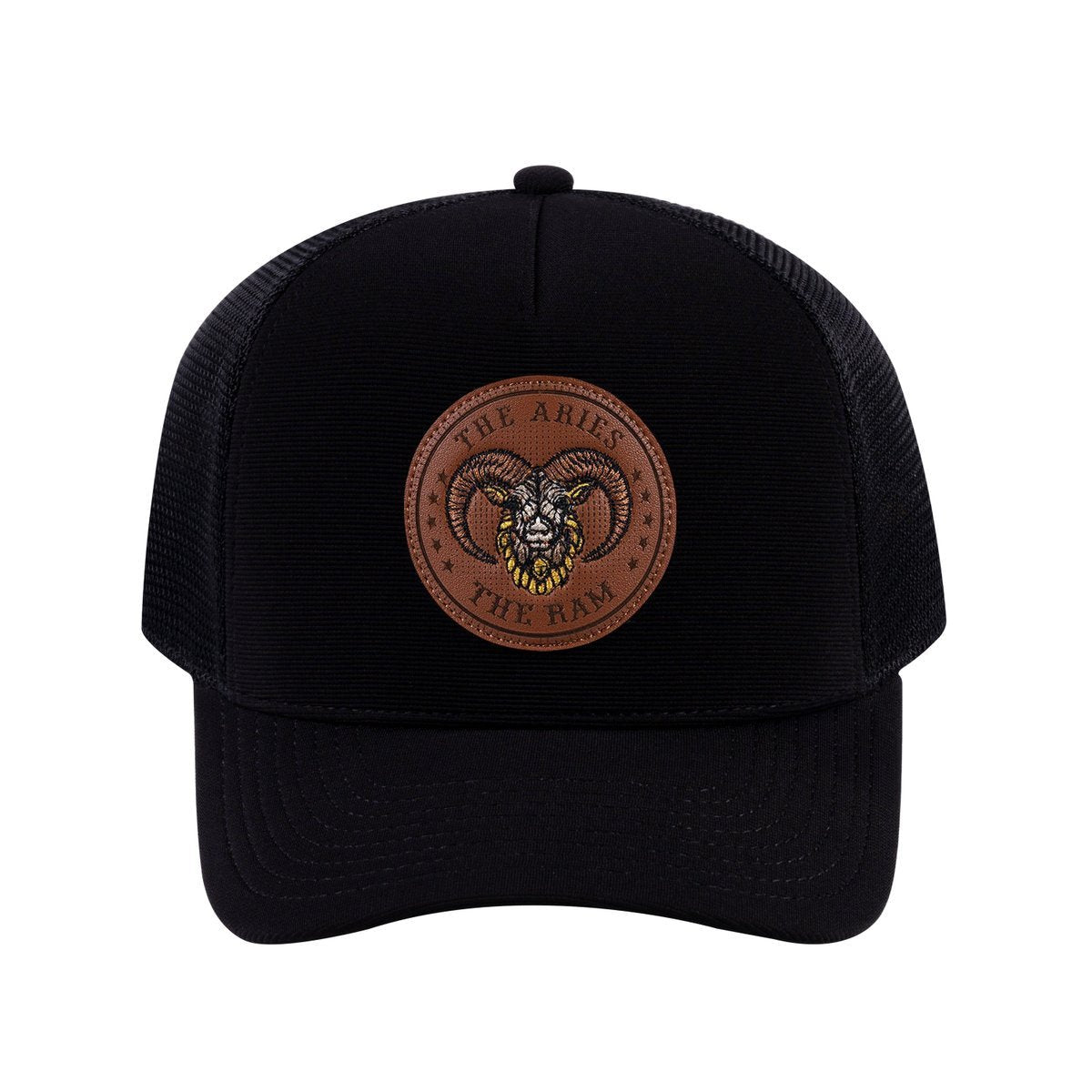 Aries Zodiac V2 5-Panel Trucker Hat with Black front and Black back