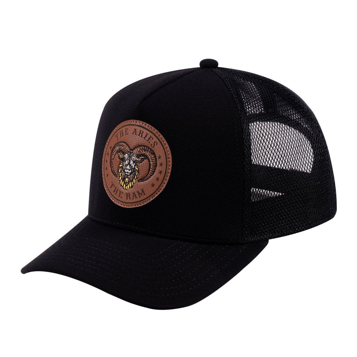 Aries Zodiac V2 5-Panel Trucker Hat with Black front and Black back