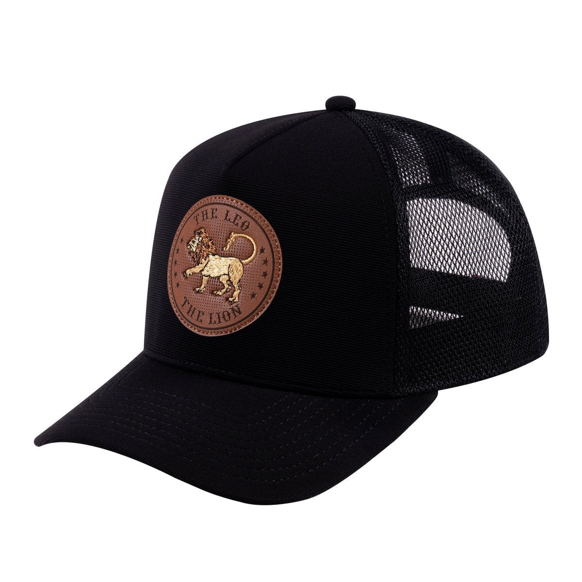 Leo Zodiac V2 5-Panel Trucker Hat with Black front and Black back