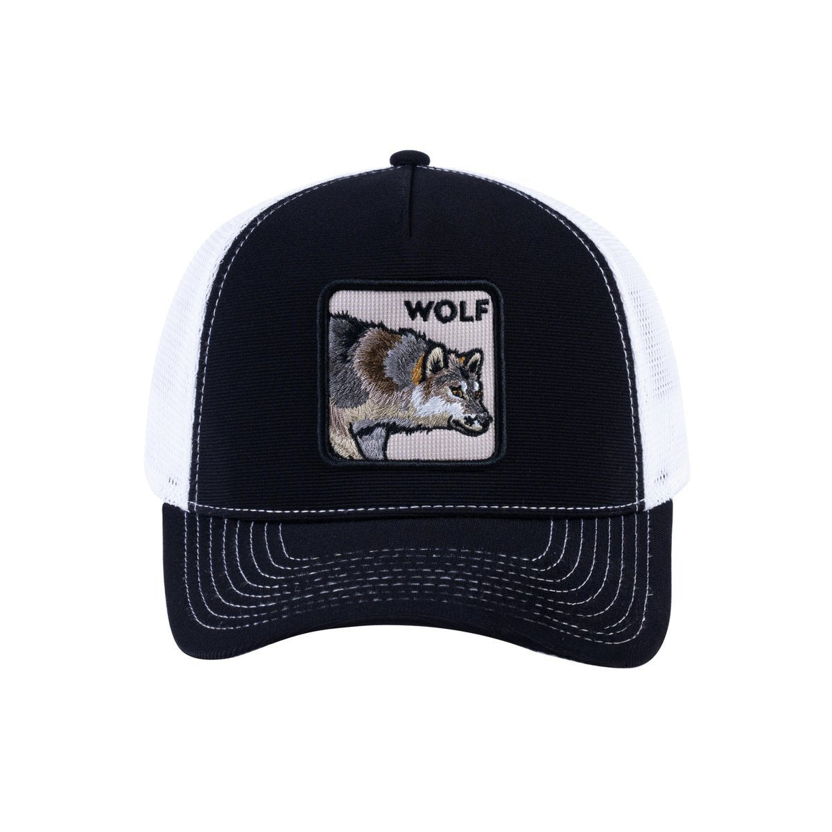 Wolf V2 5-Panel Trucker Hat with Black front and White back