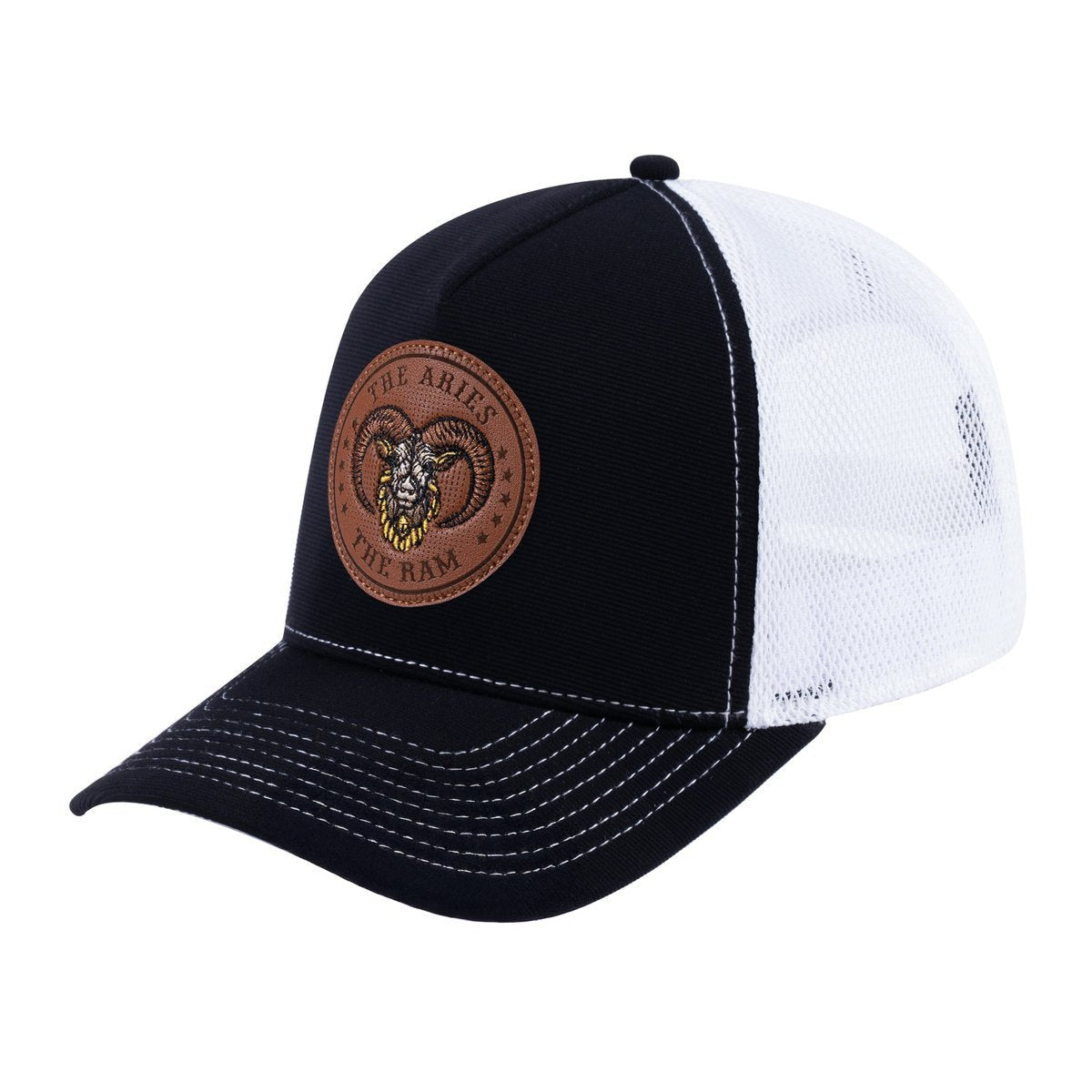 Aries Zodiac V2 5-Panel Trucker Hat with Black front and White back