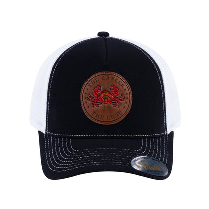 Cancer Zodiac V2 5-Panel Trucker Hat with Black front and White back