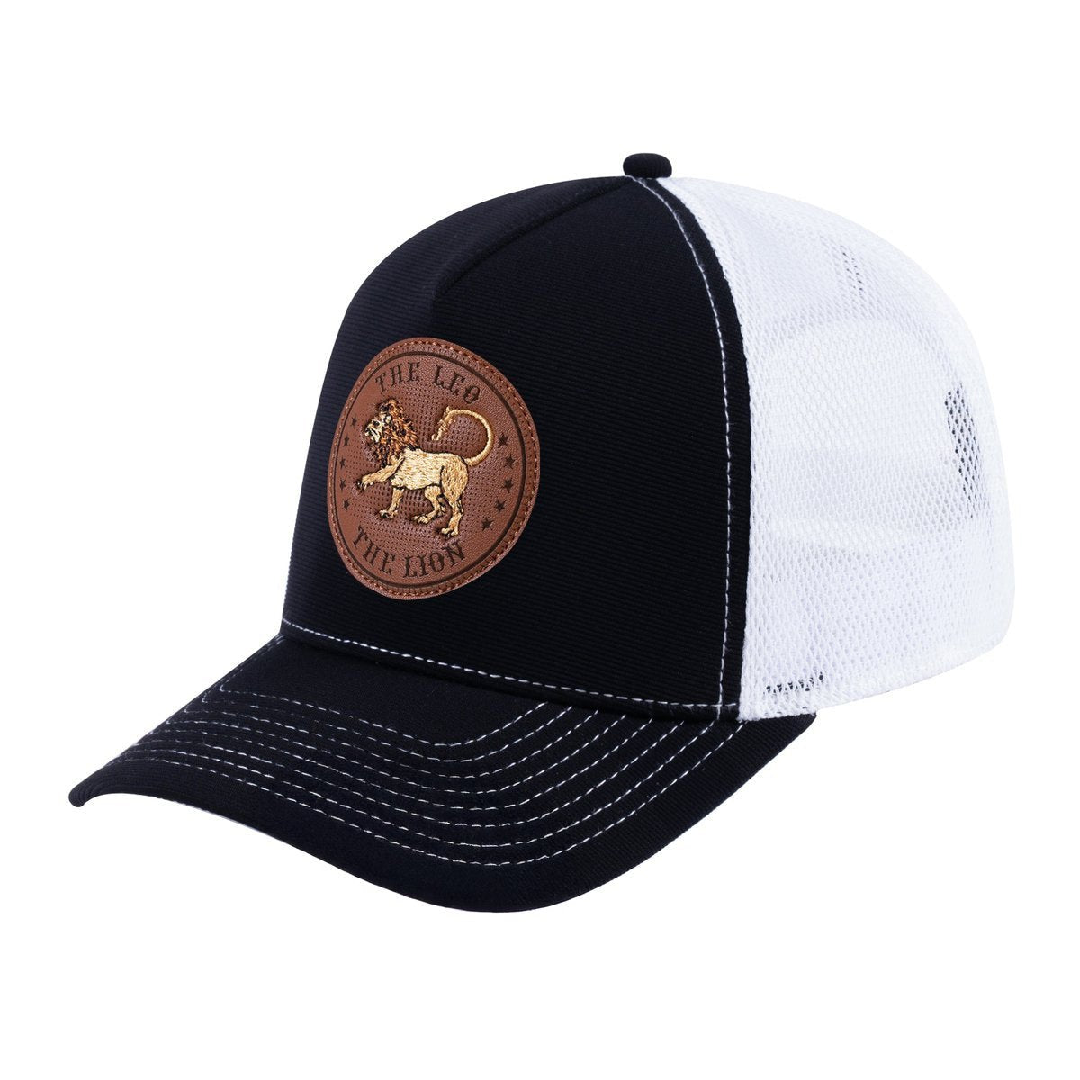 Leo Zodiac V2 5-Panel Trucker Hat with Black front and White back