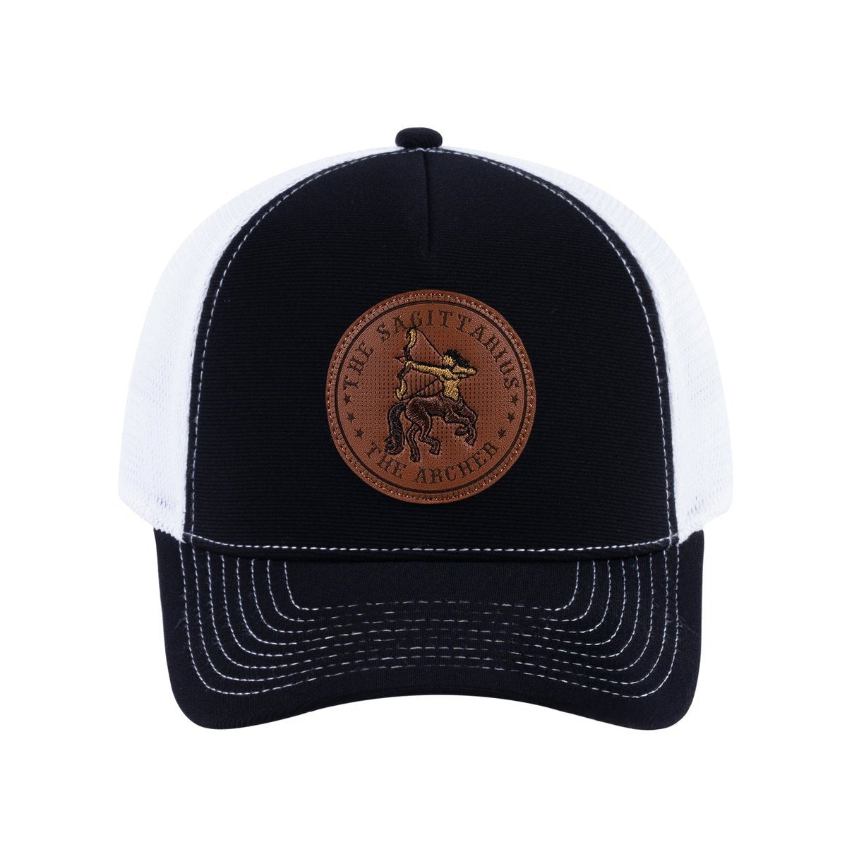 Sagittarius Zodiac V2 5-Panel Trucker Hat with Black front and White back
