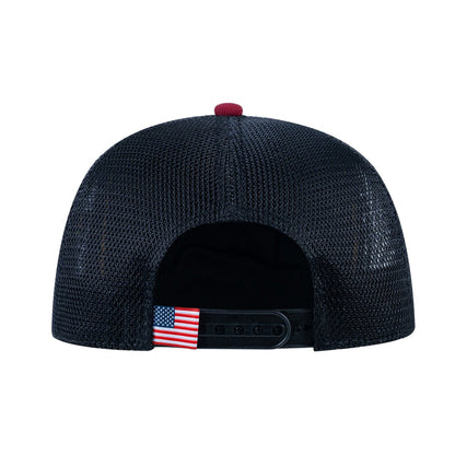 Tiger V2 5-Panel Trucker Hat with Burgundy front and Black back