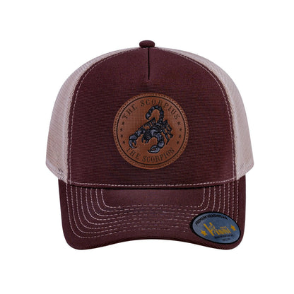 Scorpio Zodiac V2 5-Panel Trucker Hat with Dark Brown front and Khaki back