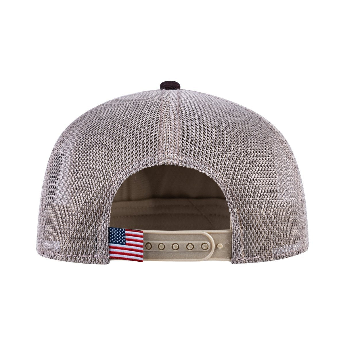 Tiger V2 5-Panel Trucker Hat with Dark Brown front and Khaki back