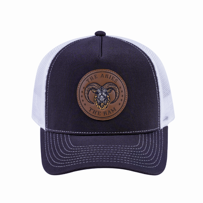 Aries Zodiac V2 5-Panel Trucker Hat with Dark Grey front and White back