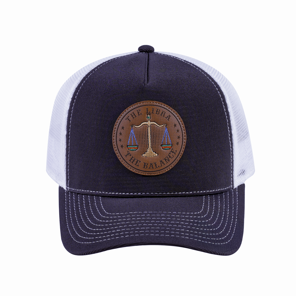 Libra Zodiac V2 5-Panel Trucker Hat with Dark Grey front and White back