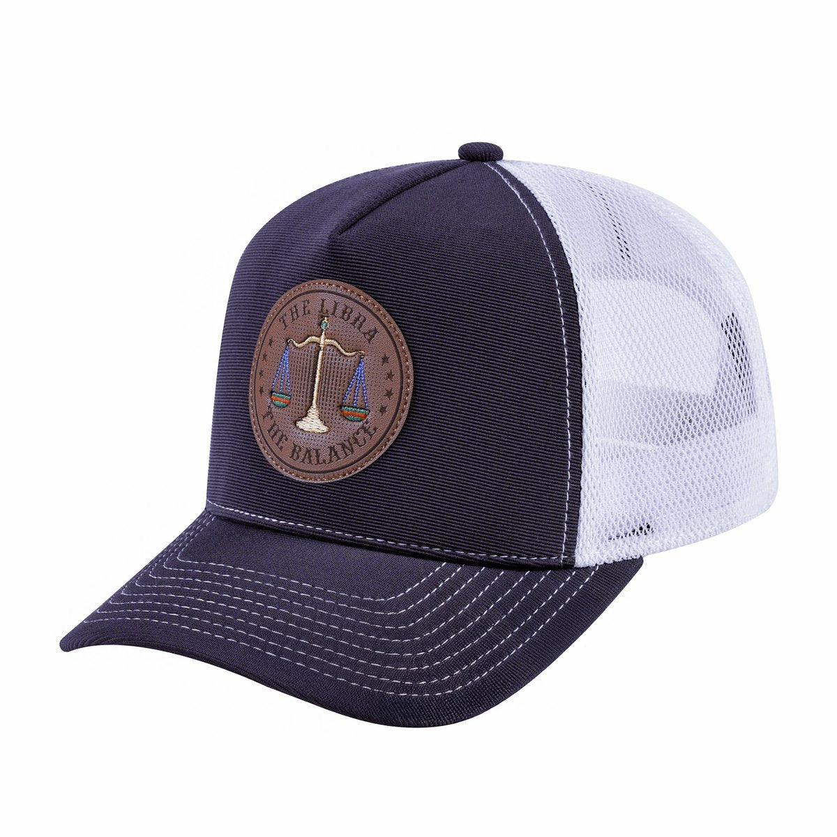 Libra Zodiac V2 5-Panel Trucker Hat with Dark Grey front and White back