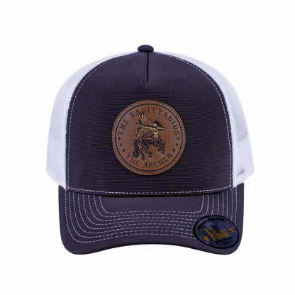 Sagittarius Zodiac V2 5-Panel Trucker Hat with Dark Grey front and White back