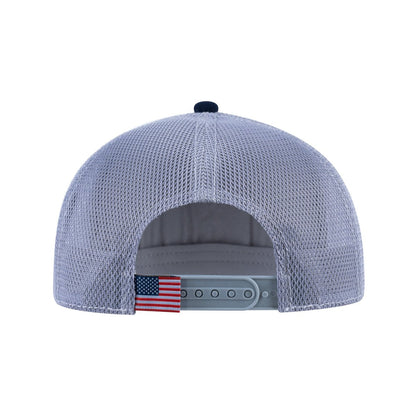 Cow V2 5-Panel Trucker Hat with Navy front and Light Grey back
