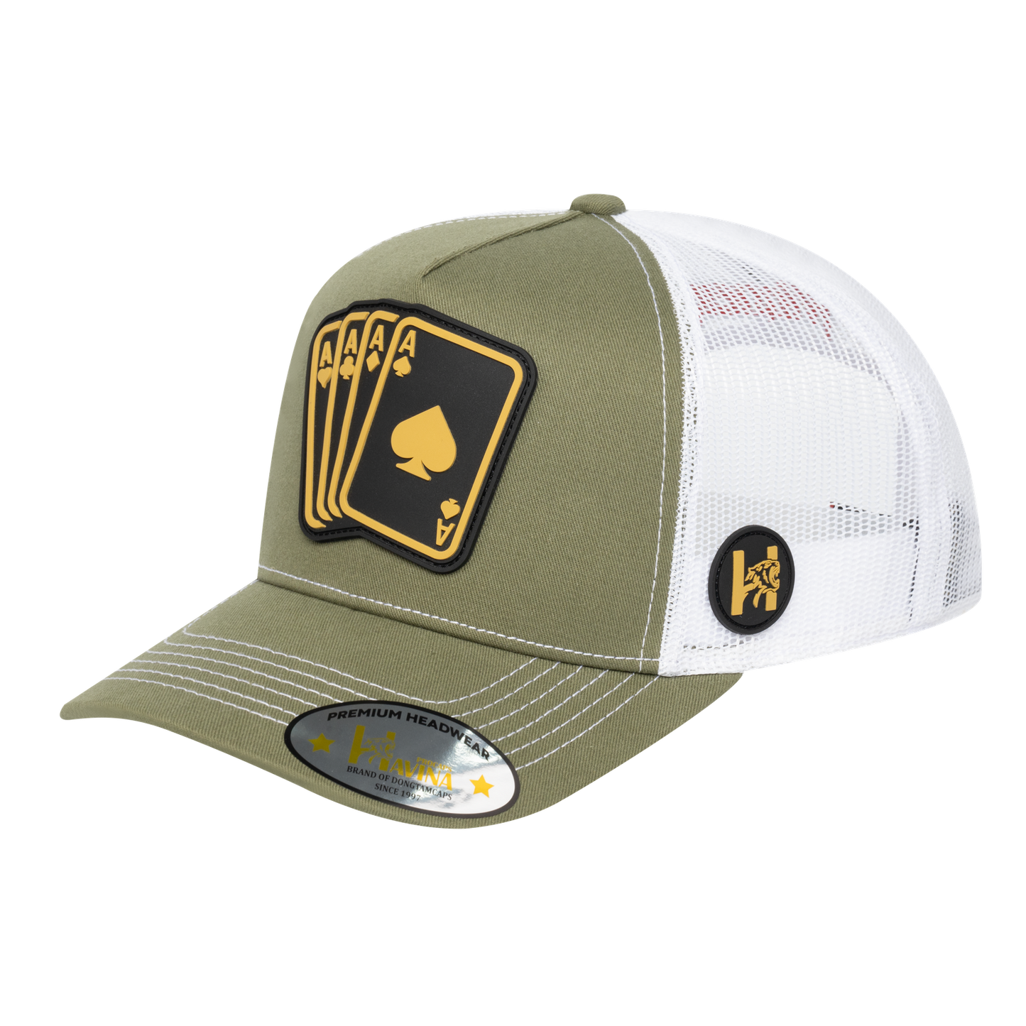 Winner Poker 10JQKA 5-Panel Trucker Hat - Olive front / White back / WINNER1