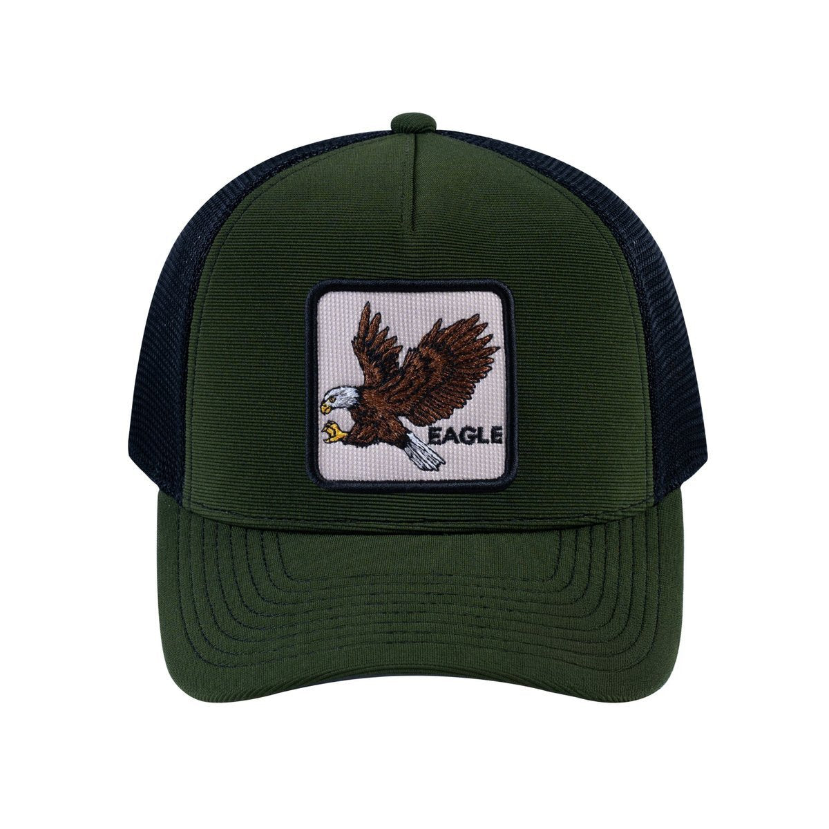 Eagle V2 5-Panel Trucker Hat with Olive front and Black back