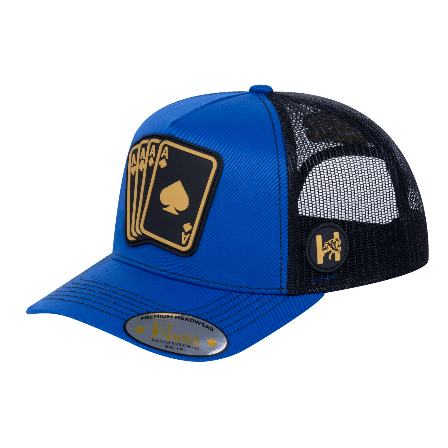 Winner Poker 10JQKA 5-Panel Trucker Hat - Royal Blue front / Black back / WINNER1