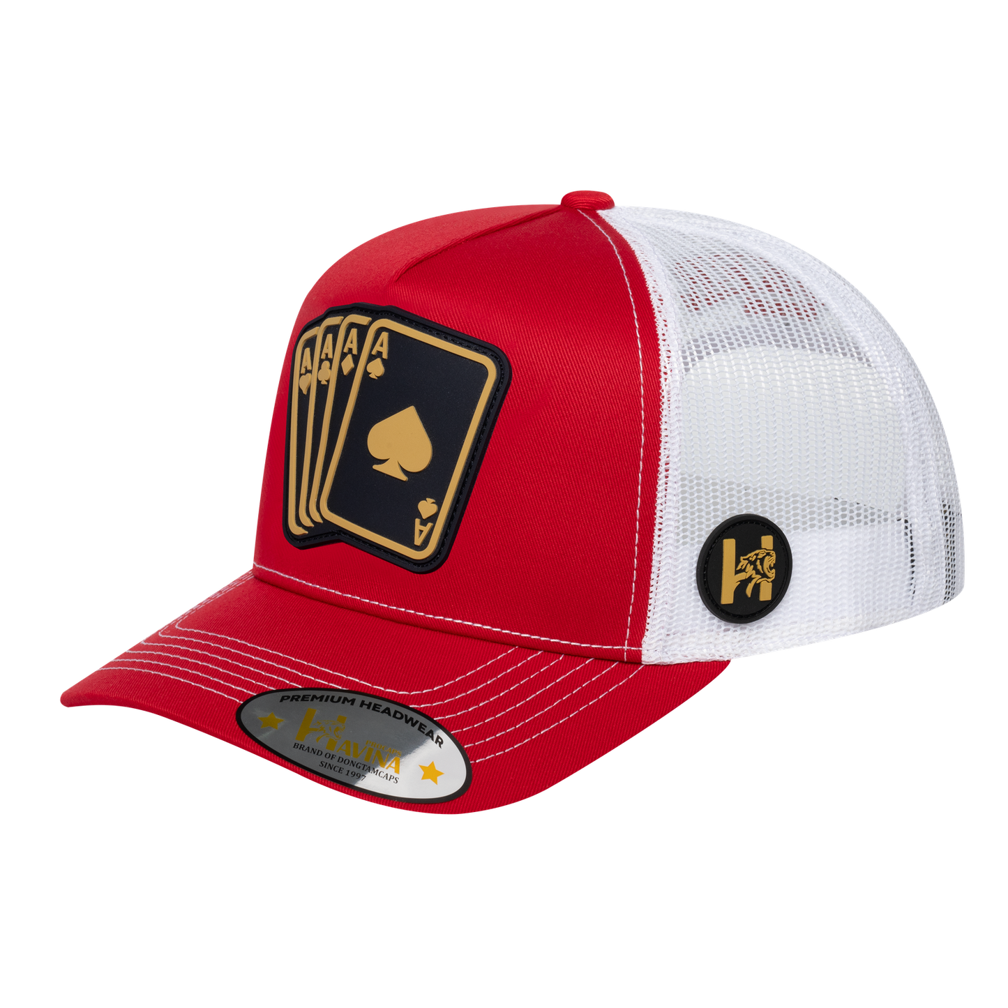 Winner Poker 10JQKA 5-Panel Trucker Hat - Red front / White back / WINNER1