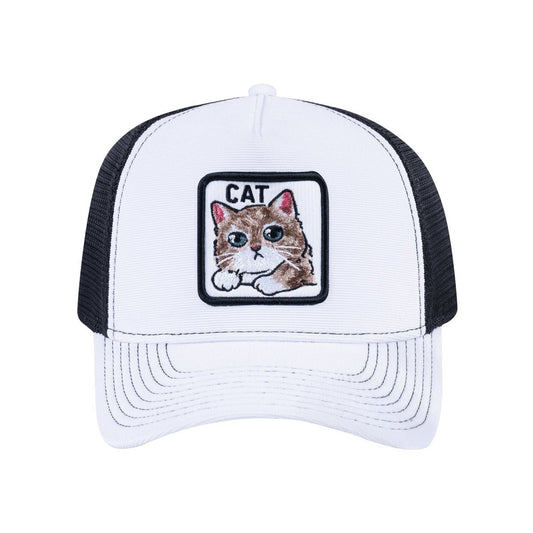 Cat V2 5-Panel Trucker Hat with White front and Black back