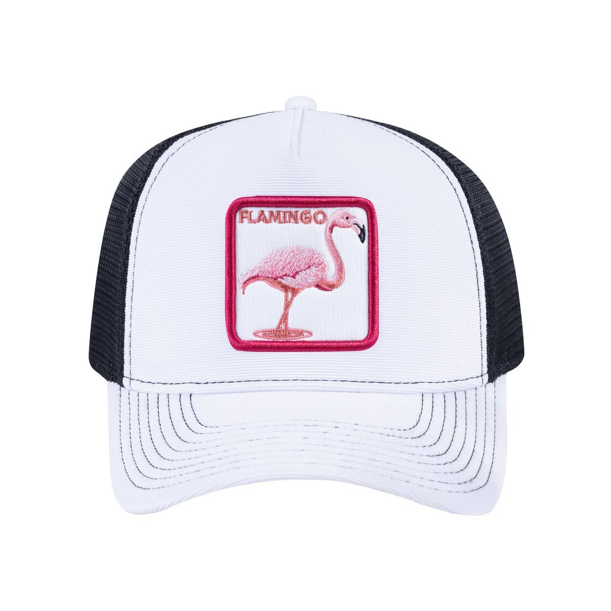 Flamingo V2 5-Panel Trucker Hat with White front and Black back