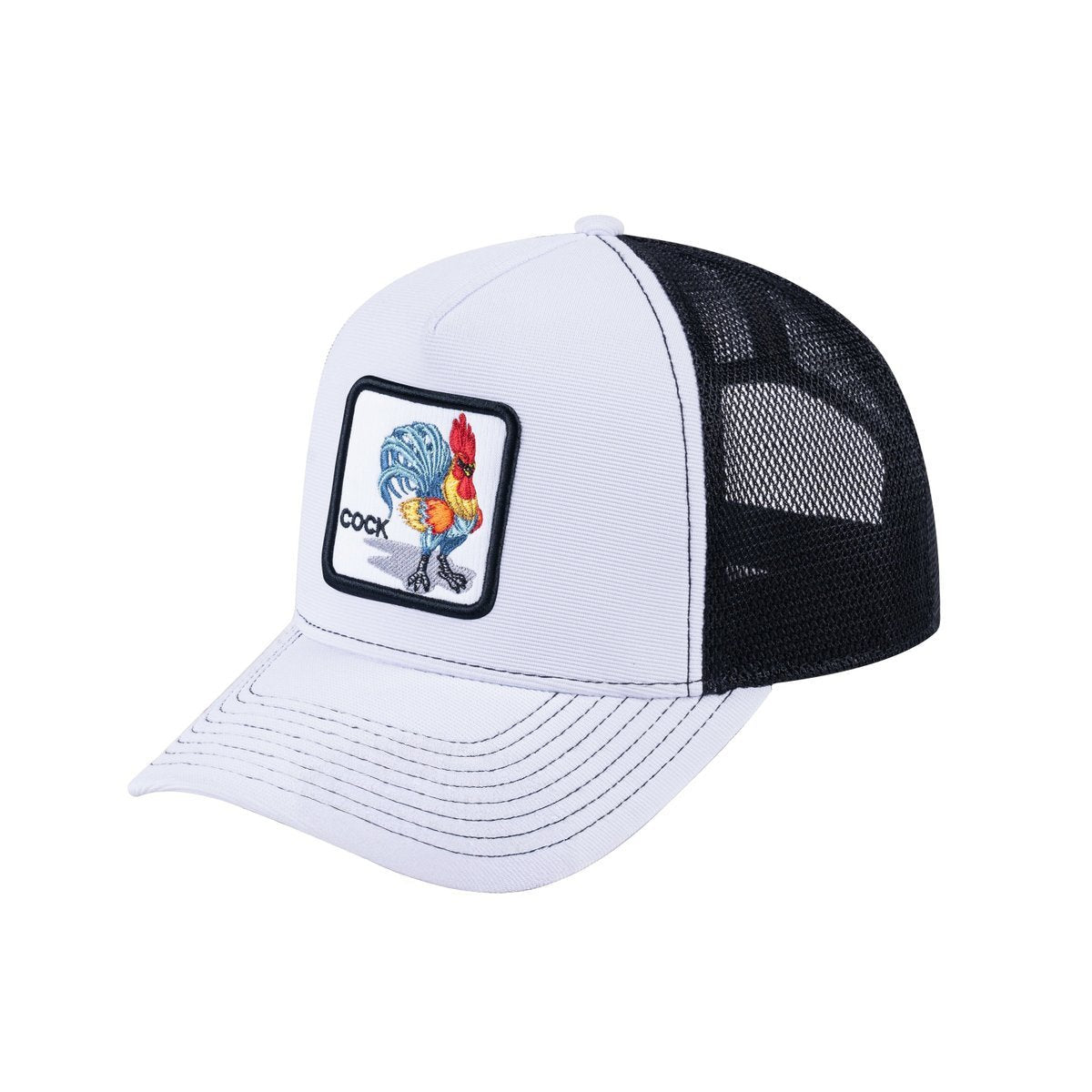 Chicken V2 5-Panel Trucker Hat with White front and Black back
